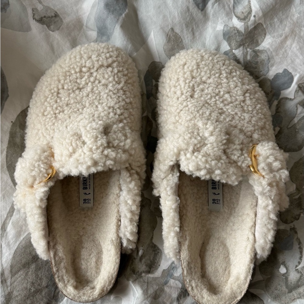 Birkenstock Boston Bug Buckle Shearling Teddy Clogs